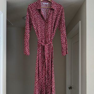 Reformation / Floral red midi dress / size S / Viscose
